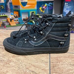 Vans Black High-Top Lace-Up Sneakers with Side Stripe Accent